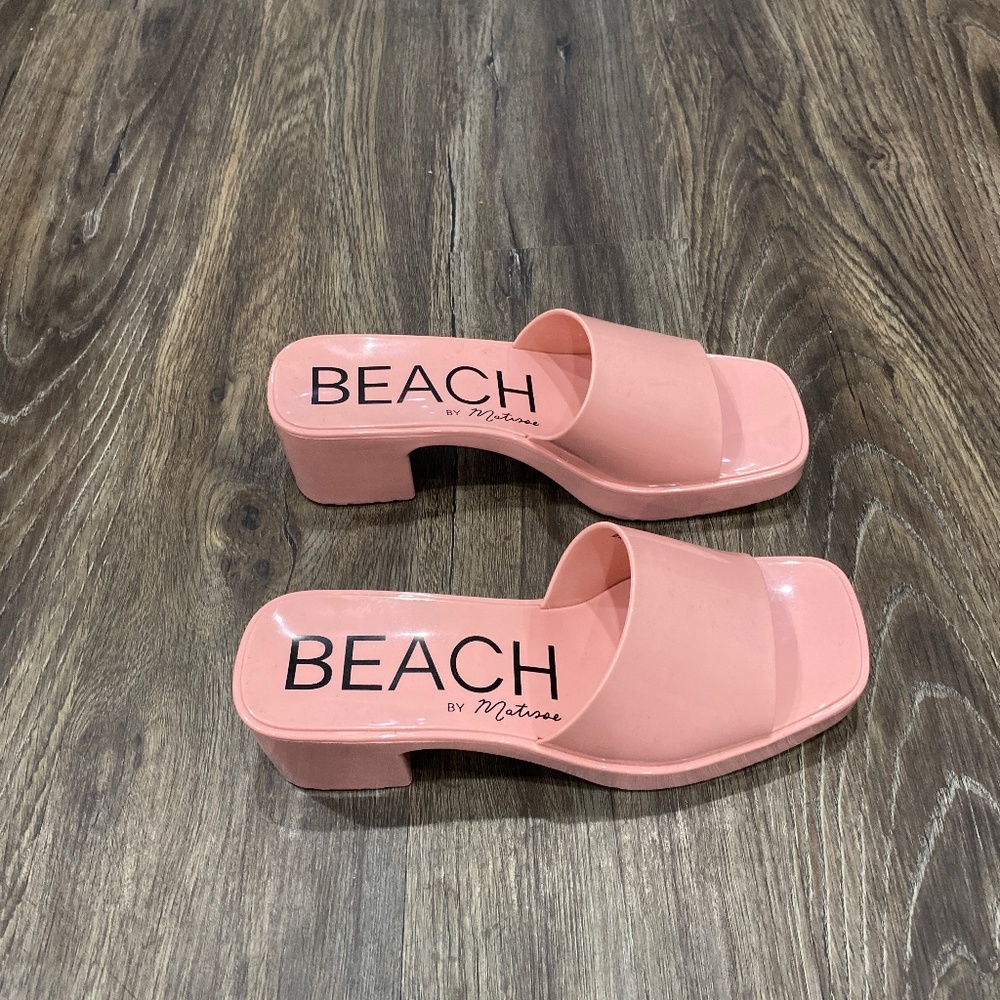 Matisse Pink Beach Platform Slide Sandals